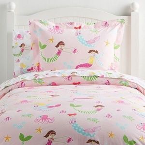 Pottery Barn Kids Organic Mermaid Duvet Cover, TWIN